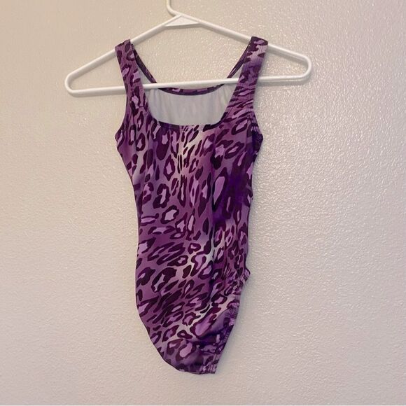 Satara Leos gymnastics tank practice Leotard purple animal, print child 8-10 - Picture 2 of 5